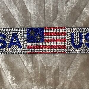 USA Flag Rhinestone Belt